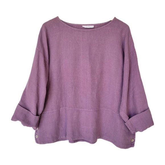 bryn Walker Tops - BRYN WALKER Light Linen Artist Top Blouse Light Purple